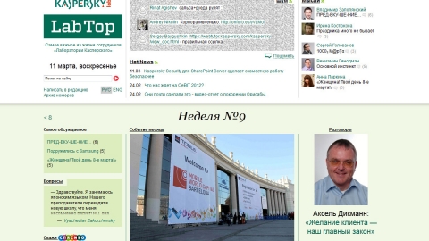 Разработка корпоративного портала «Labtop» для компании Лаборатория Касперского на базе Microsoft Sharepoint